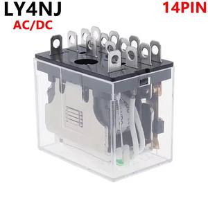 LY4NJ Relé intermedio electromagnético general HH64P Mini relé 14Pin AC10A 250V con LED DC12/24V AC220V <span class=keywords><strong>Contactos</strong></span> plateados - Product Image 1