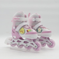 Patins à roulettes ajustables pour enfants en alliage, coque en PE, doublure en velours, châssis en PP, roulements ABEC-7, roues en PU, tailles S/M/L, pour filles, extérieur