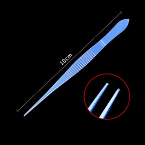 คีมจับแบบละเอียดทำจากโลหะผสมไทเทเนียมสำหรับจักษุวิทยา คีมจับแบบจักษุวิทยา คีมจับแบบปลายโค้งลายแนวนอน คีมจับอเนกประสงค์ - Product Image 3