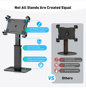 Adjustable Aluminum Alloy <strong>Tablet</strong> <strong>Stand</strong> Secure Locking Foldable Height Multi-Angle Ergonomic iPad Compatible Non-Slip Rubber Pads - Product Image 5