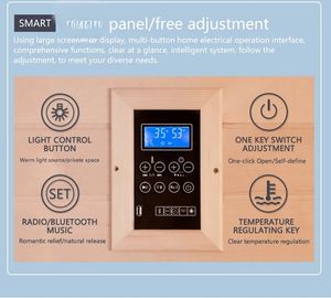 Sauna <span class=keywords><strong>Cube</strong></span> 6-7 Personnes en Bois de Pruche Massif Électrique Extérieur avec Panneau de Commande Informatique - Product Image 2