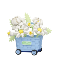 Best-seller Flower Carriage Collection Gift Box Edition Series 143 pièces en plastique micro-particules blocs de construction jouet éducatif