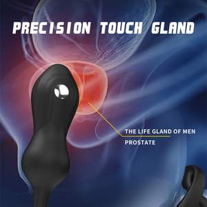 Juguete sexual de descarga eléctrica, anillo de pene doble, masajeador vibrador de próstata con tapón Anal, vibrador, huevos, pareja, productos para adultos - Product Image 3