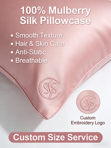 Taie d'Oreiller en Soie <span class=keywords><strong>de</strong></span> Mûrier 100% Haute Qualité Infusée d'Acide Hyaluronique, Motifs Feuilles à Pois et Dessins Animés, Forme Carrée, Coffret Cadeau pour Hôtels - Product Image 2