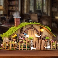 Kit de maison de poupée DIY, puzzle en bois 3D, modèle de maison miniature, cabane à anneaux magiques, artisanat fait main, cadeau, ornement de bureau, décoration intérieure, elfe