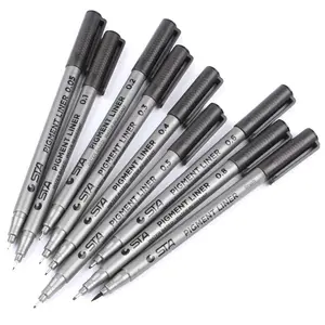 STA Waterproof Fade Proof Micron Pen Tip Fine Liner Black Sketch Water Marker Pen