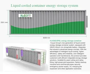 Ticari kullanım için birleşik enerji 1mwh 2Mwh 3Mwh depolama enerji konteyner sistemi Ess pil