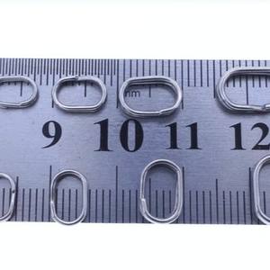 Conector ovalado de doble anillo de acero inoxidable de 0.7-1.0 mm, mosquetón giratorio para pesca, accesorio para señuelos y cebos. - Product Image 2