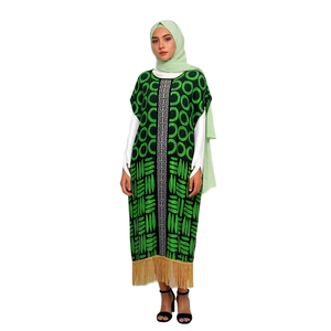 Nouvelle Robe Africaine Dashiki Boubou Femme Imprimée avec Strass en Coton Grande Taille à Franges, Robe Ample Ethnique Décontractée d'Été sans Manches - Product Image 1