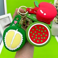 Creatieve kinderhanger cadeaus mini cartoon schattige sleutelhanger siliconen fruit portemonnee