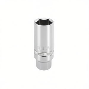 Llave de vaso para bujías de grado industrial Fervi, con punta hexagonal de 12 mm, cromada, de acero al vanadio, fabricada en Italia - Product Image 2