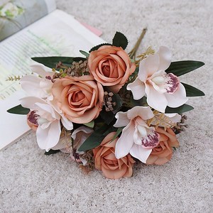 Miniramo de rosas artificiales para decoración del hogar, <span class=keywords><strong>10</strong></span> tenedores, <span class=keywords><strong>10</strong></span> unidades - Product Image 5