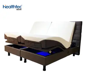Factory OEM Okin motor super king & queen size electric adjustable bed frame smart bed with massage