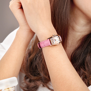 Reloj de Cuarzo MIGE para Mujer, Dorado, con Correa de Cuero Blanca, Esfera Analógica, Detalles de Diamantes, Estilo Elegante y Moderno - Product Image 5