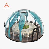 Dôme géodésique préfabriqué rond en polycarbonate PC Kawagebo Kamp (KK) 4,8 m / 15,75 pi, type igloo, 18 ㎡   Hôtel-bulles de glamping