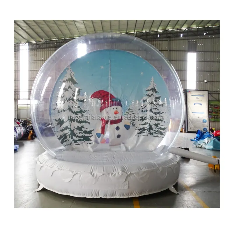 Tùy chỉnh PVC Quả cầu tuyết Inflatable nhà bị trả lại giáng sinh trang trí rõ ràng bong bóng ảnh gian hàng bơm hơi khổng lồ Quả cầu tuyết