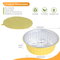 Boîte à lunch ronde en feuille d'or de 520 ml à 1000 ml avec couvercle imprimé personnalisé pour la restauration et les services alimentaires (vente en gros)