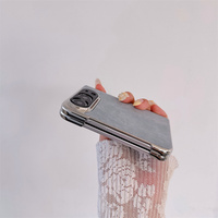 Étui de téléphone magnétique en cuir de mouton électroplaqué de luxe pour iPhone DUO, finition mate anti-traces de doigts, protection antichoc