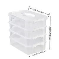 Boîte de rangement empilable transparente en PP à 4 niveaux avec séparateurs ajustables pour jouets, blocs de construction, bijoux, artisanat, organiseur
