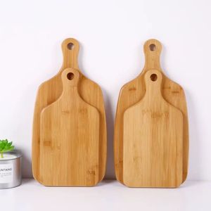 Tabla de cortar de bambú con asa, rectangular, 24x12x1.5 cm, para sushi, frutas y pizza - Product Image 1