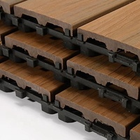 Dalles de terrasse en composite WPC imperméables pour balcon, jardin et patio, intérieur/extérieur