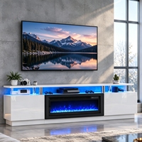 Meuble TV 60 pouces avec cheminée décorative et chauffage électrique intégré pour salon