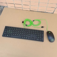 Ensemble clavier et souris filaires édition jeunesse 2,4 GHz silencieux, disposition anglaise, clavier numérique pleine taille, touches multimédias, optimisé pour le jeu, ergonomique