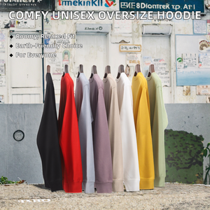 Sweat-shirt unisexe confortable et décontracté, 300 grammes, doublé, tricoté pour l'hiver, logo personnalisé, sans capuche, lourd, surdimensionné, uni - Product Image 2