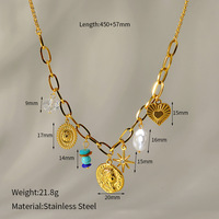 Collier pendentif en acier inoxydable de haute qualité avec chaîne de pull, motifs cœur, fleur, éléphant, serpent, perle et pompon, pour femme, cadeau de bijoux
