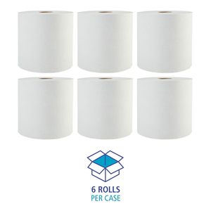 Serviettes en rouleau universelles Boardwalk 17GREEN 8"x800ft, lot de 6 rouleaux, serviettes de nettoyage vertes Boardwalk 17GREEN, blanc naturel - Product Image 4