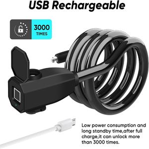 Yh3239 फिंगरप्रिंट अनलॉक बाइक लॉक, रिचार्जेबल बैटरी, माउंटेन बाइक लॉक, फोन रिमोट लॉक से कनेक्ट हो सकता है। - Product Image 2