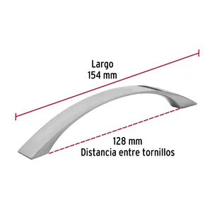 Master con unità 168 manico da 128mm, linea moderna, nichel, HERMEX - Product Image 3