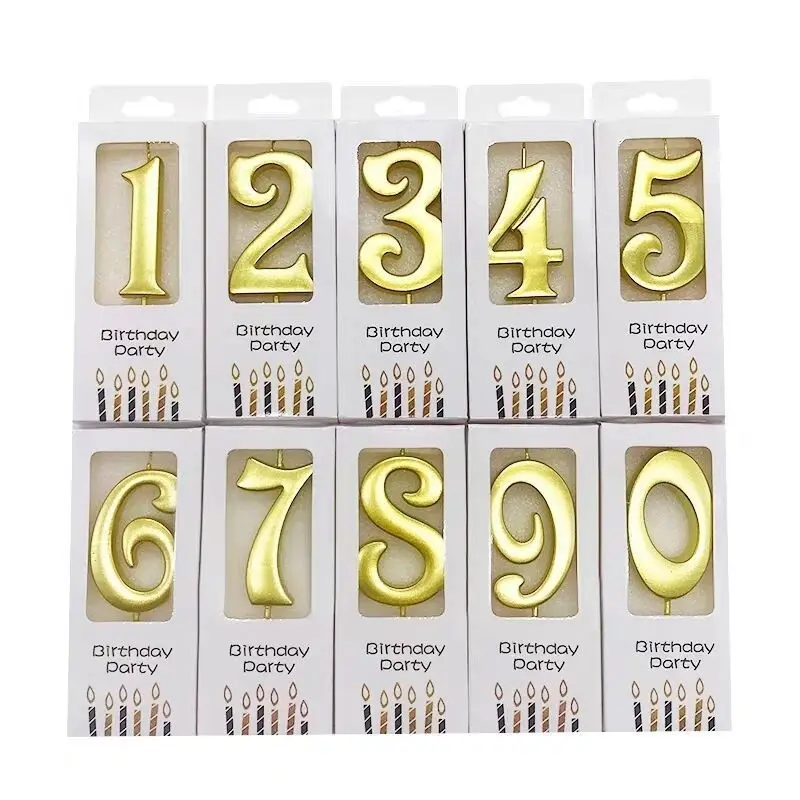 Wholesale Birthday Party Candle Number Candle Local Gold Silver Number Candle Birthday Cake Decorating Baby Cake