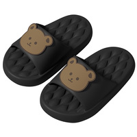 Sandales d'été ouvertes pour enfants, motif ours, semelle EVA respirante, imperméable et antidérapante, pour garçons et filles, modèle parent-enfant, vente en gros