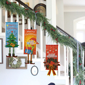 ของตกแต่งธงแขวนคริสต์มาสปี 2024 ของขวัญผ้าพื้นหลังลายการ์ตูน อุปกรณ์ประกอบฉากปาร์ตี้ ผ้าแขวนคริสต์มาส ของตกแต่งบ้าน - Product Image 4
