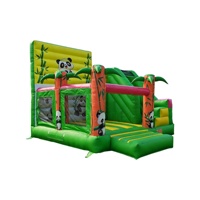 Château gonflable commercial Panda Bamboo avec toboggan, combo pour enfants, idéal pour la location de fêtes