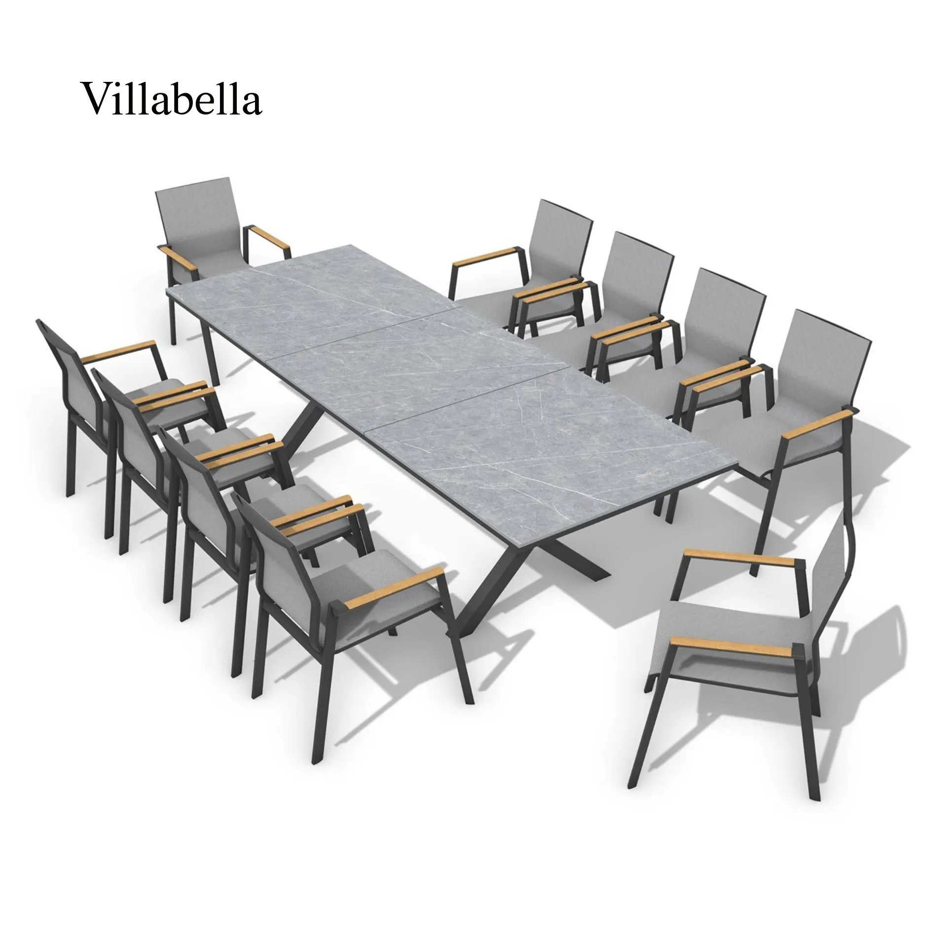 Toptan açık restoran mobilya alüminyum sandalyeler istiflenebilir Sling veranda bahçe masa ve sandalyeler
