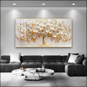 Peintures murales décoratives d'usine, motifs floraux et arbres, pour la décoration intérieure, art islamique de luxe, images imprimées, peintures en porcelaine cristalline - Product Image 3