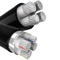Câble d'alimentation aérien basse tension Hualian YJLV 0.6/1KV souple triphasé 4 conducteurs isolé PVC blindé en aluminium 4x35mm² 12mm 50mm