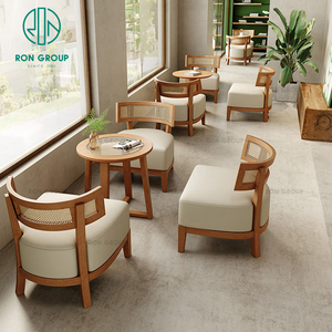 Cafe Vòng cà phê bằng gỗ Cửa hàng đồ nội thất nhà hàng đặt bàn và ghế cho nhà hàng với bảng - Product Image 4