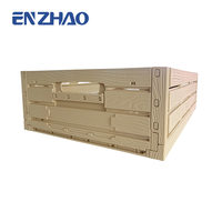 Caisse de rangement pliable en plastique avec finition bois, robuste, avec couvercle verrouillable pour garage et atelier