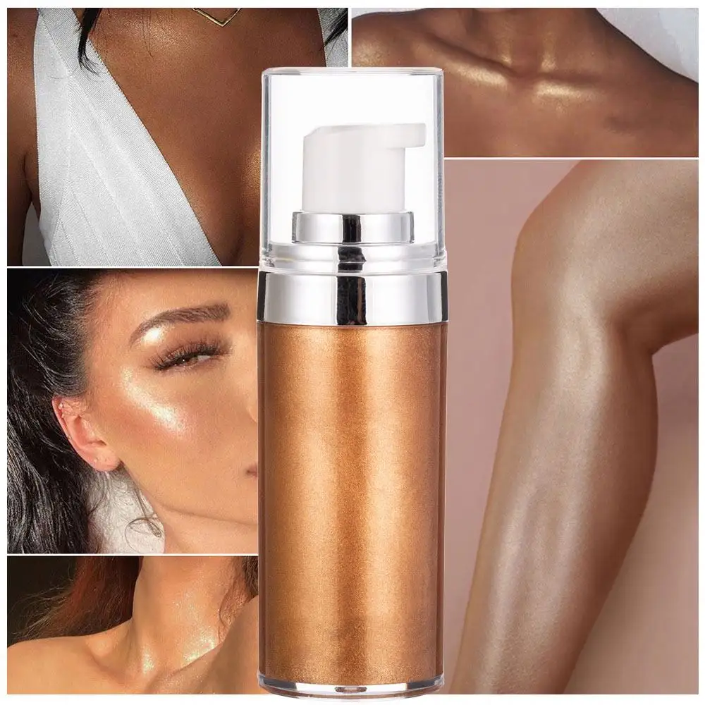 4 Couleurs Body Shimmer Spray Highlighter Illuminator Face Contouring Brighten Body Bronzer Glitter Liquid Highlight Makeup