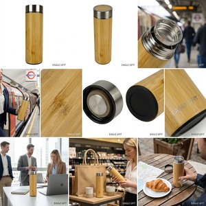 Wholesale 100% Food Grade Eco Natural Bamboo Travel Coffee Mug Custom Logo Portable Reusable Drinking <b>Cup</b> Promotion Gift - Product Image 6
