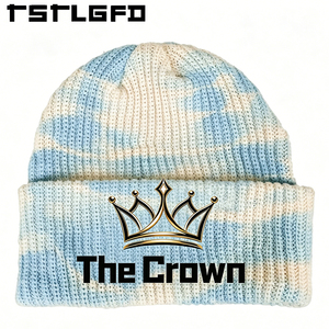 Gorro de punto tie-dye con logo personalizado, venta al por mayor, gorro de invierno bordado con tela suave, gorra estilo streetwear, fabricante de gorros tipo skull cap - Product Image 2