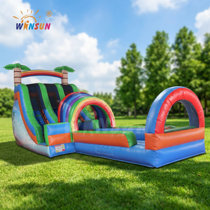 WINSUN Tobogán Acuático Inflable de PVC para Exteriores con Dos Carriles y Piscina - Product Image 1