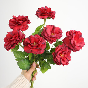 Rose artificielle en soie Huizhen, haute simulation, style minimaliste, pour décoration de mariage et de maison - Product Image 4