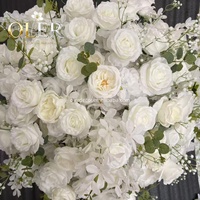 Nieuw design moderne grote zijden bloemenbal wit 80cm kunstmatig hoge kwaliteit luxe elegante tafeldecoratie bruiloft gangpad
