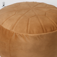 Pouf ottoman compressible en daim Newlanston moderne avec motif soleil couchant, repose-pieds rond rembourré pour salon et chambre à coucher