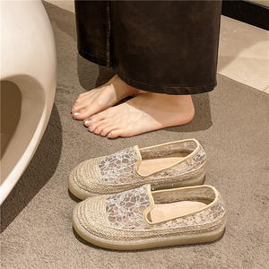Mocasines planos de verano para mujer con recortes de malla, zapatos planos con fragancia de <span class=keywords><strong>pescador</strong></span> de un pie, cierre deslizante - Product Image 4