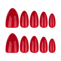30 pièces de faux ongles à presser en gel souple, vente en gros, pour filles, couleur rouge unie, réutilisables, logo OEM